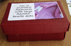 Braille number flashcards with RAISED larger dots for little fingers