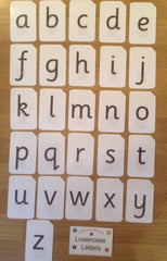 Lowercase letters with standard size Braille