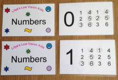 Braille number flashcards with RAISED larger dots for little fingers