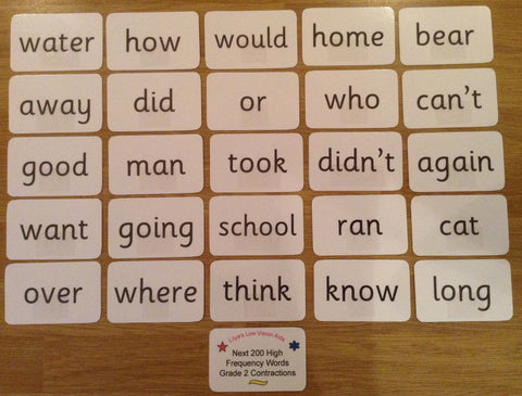Next 200 High Frequency words with Grade 2 contractions